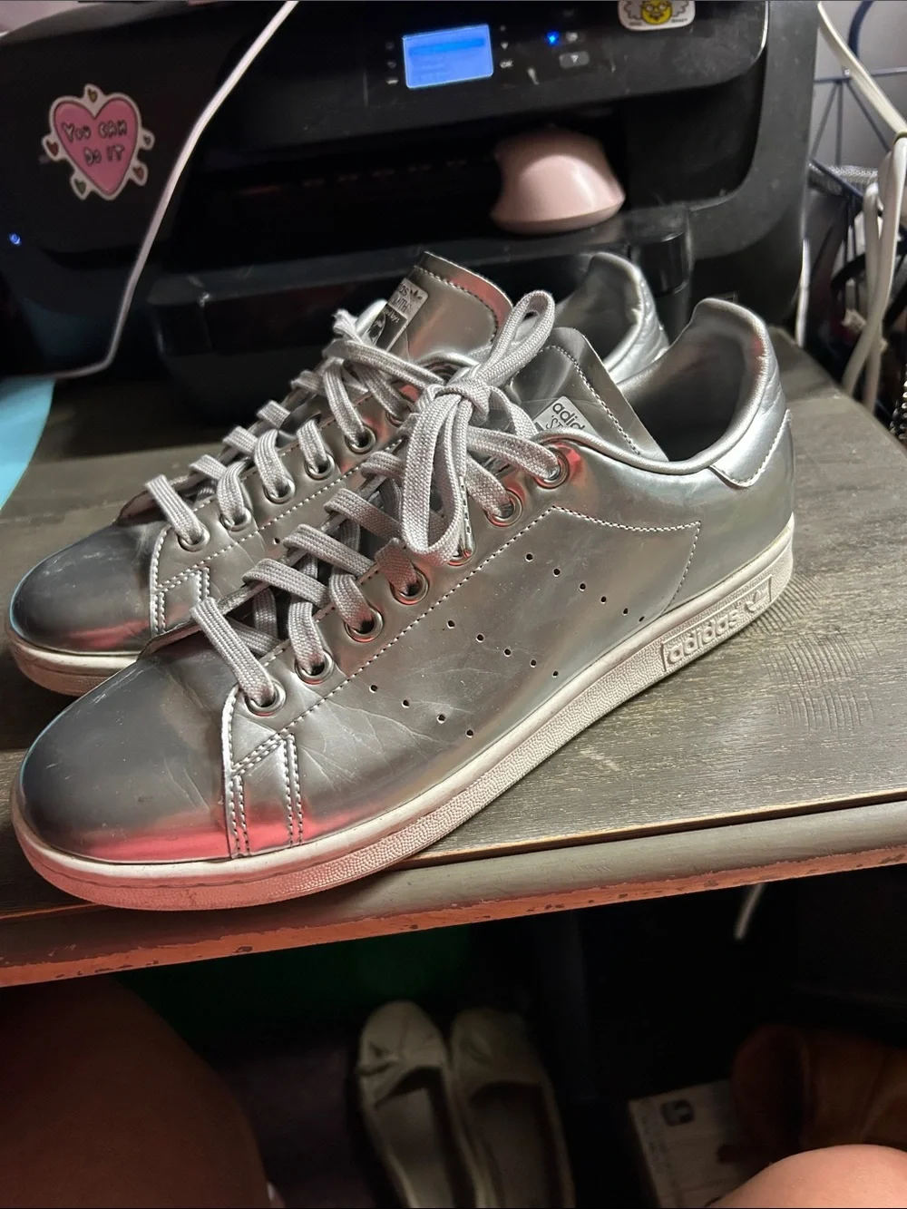 Men's Metallic Silver‎ Low-Top Sneakers Adidas Stan Lee size 8